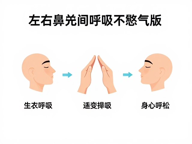 辅助睡前放松，左右鼻交替呼吸不憋气版，促进身心放松