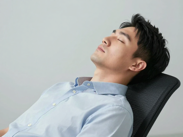 久坐办公族自救，仰卧腹式呼吸，均匀呼吸放松身心