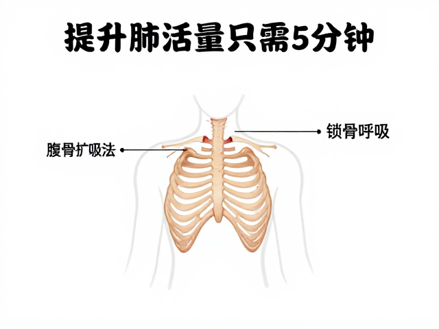 提升肺活量只需5分钟，锁骨呼吸法，腹吸扩胸肩颈轻松