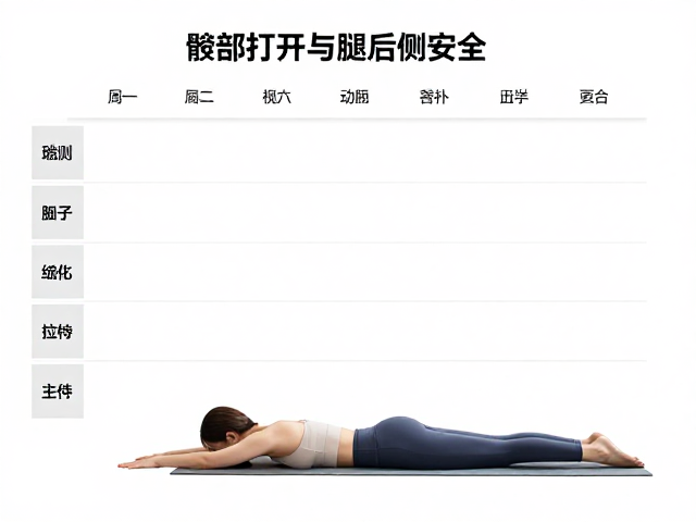瑜伽排课逻辑，髋部打开与腿后侧安全，动静结合