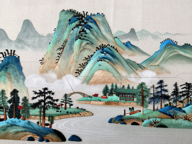 施针绣:传统山水意境的层叠逻辑