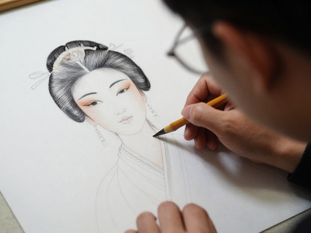 面部神态刻画与五官丝理方向