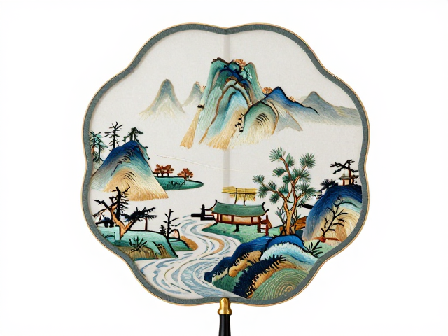 揭秘苏作工艺体系，定制刺绣纹样，打造高定山水团扇的收藏级细节