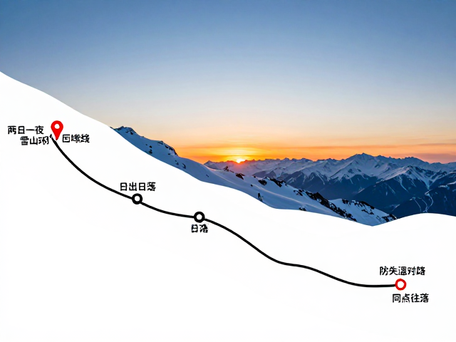 两日一夜雪山环线,同点往返交通,日出日落时刻与防失温对策