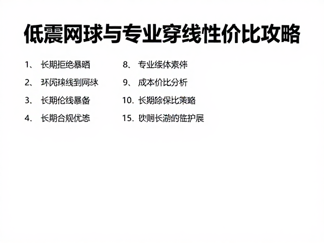 性价比维护策略与长期成本分析
