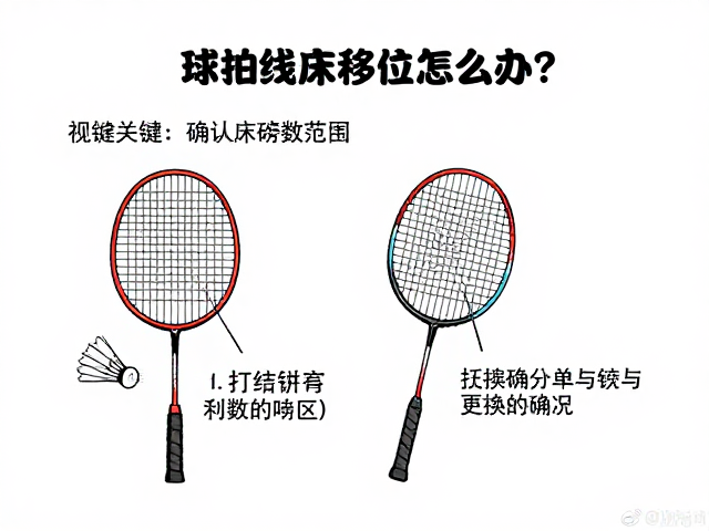 球拍线床移位怎么办？确认推荐磅数范围，打结钳处理掉磅与更换技巧