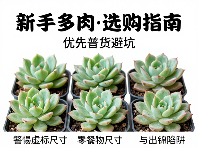 新手多肉选购指南，优先普货避坑，警惕虚标尺寸与出锦陷阱