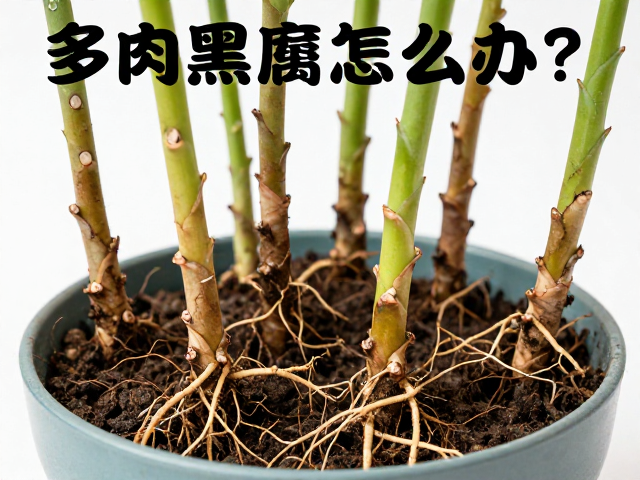 多肉黑腐怎么办？检查茎秆，透气盆，修根晾根全攻略