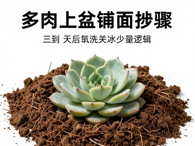 新手必看！多肉上盆铺面步骤，三到七天后少量浇水