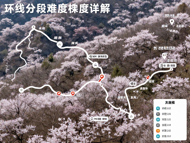 环线分段难度梯度详解,春季花海徒步最佳路线与交通费用清单