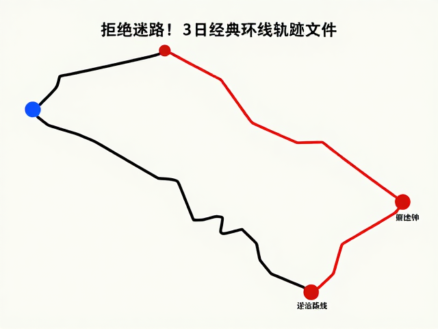 拒绝迷路!3日经典环线轨迹文件,顺时针逆时针对比,撤退路线
