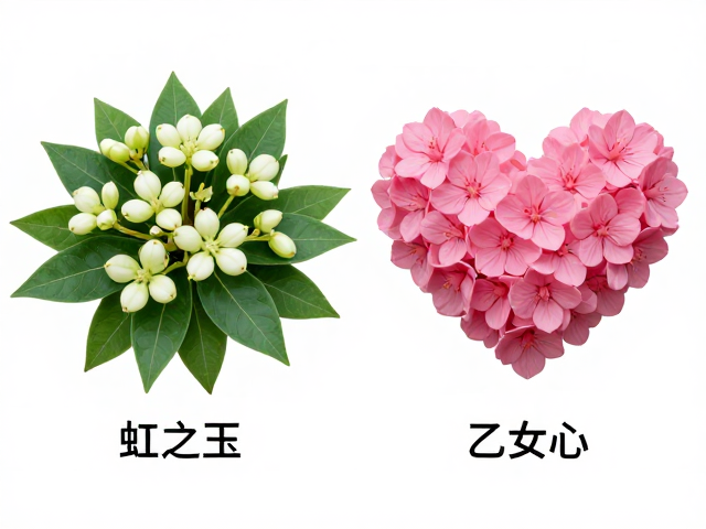 日本园艺名品虹之玉与乙女心区别，同名异物？参考开花特征辨别