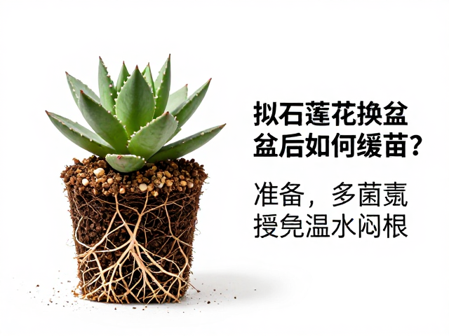拟石莲花换盆后如何缓苗？准备多菌灵、蛭石及避免积水闷根要点