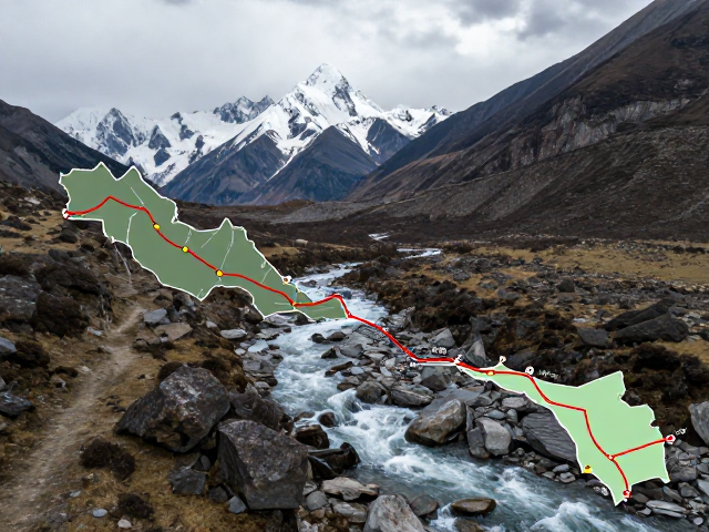 深度解析贡嘎峡谷溪流,全程海拔起伏地图与紧急撤退路线预设