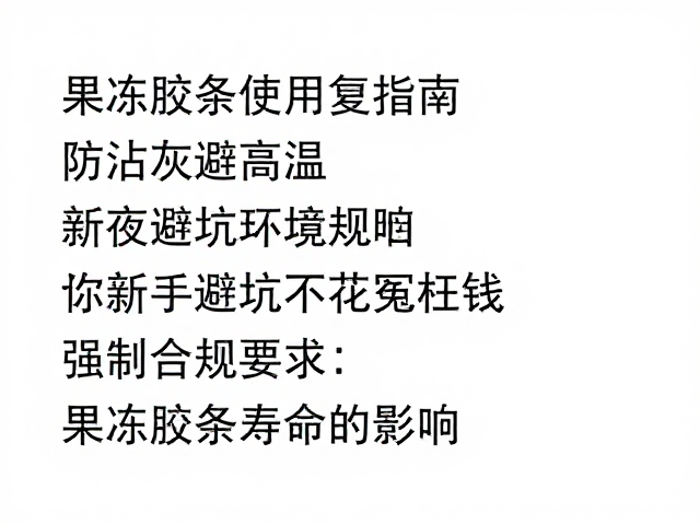 环境因素对果冻胶条寿命的影响与规避策略
