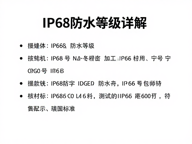 IP68防水等级的核心定义与测试标准
