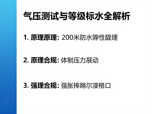 200米潜水防水怎么做？气压测试与等级标注全解析
