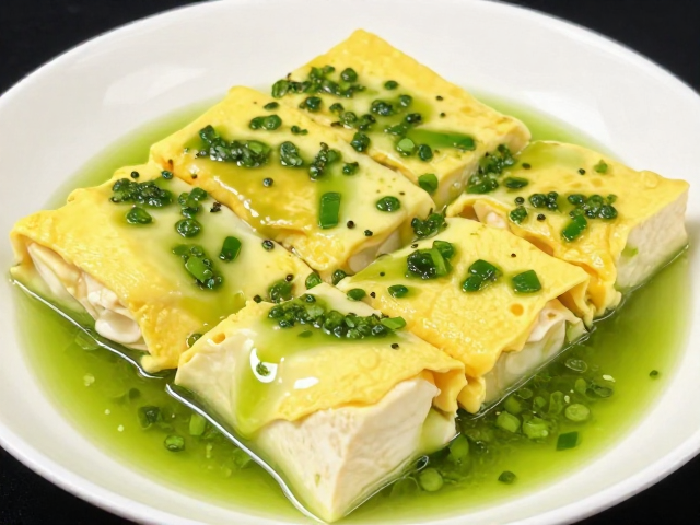 椒麻豆腐蒸蛋卷的低脂呈现