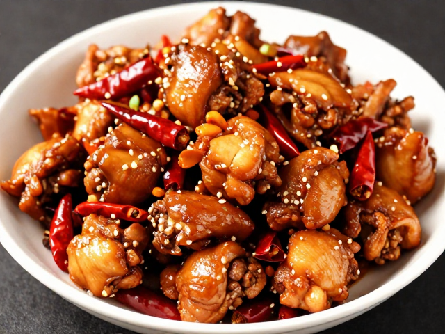 卤香辣子鸡的干煸与香料融合