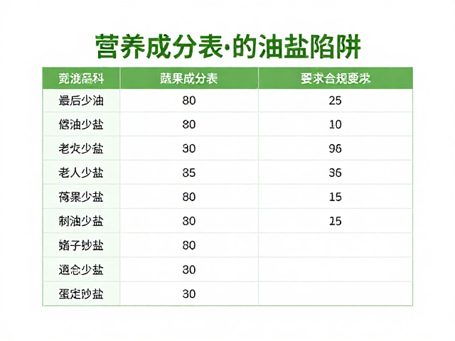 读懂营养成分表中的油盐陷阱