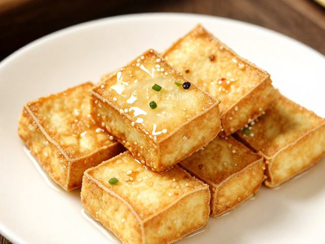 宴席炸豆腐外酥里嫩的预处理技巧