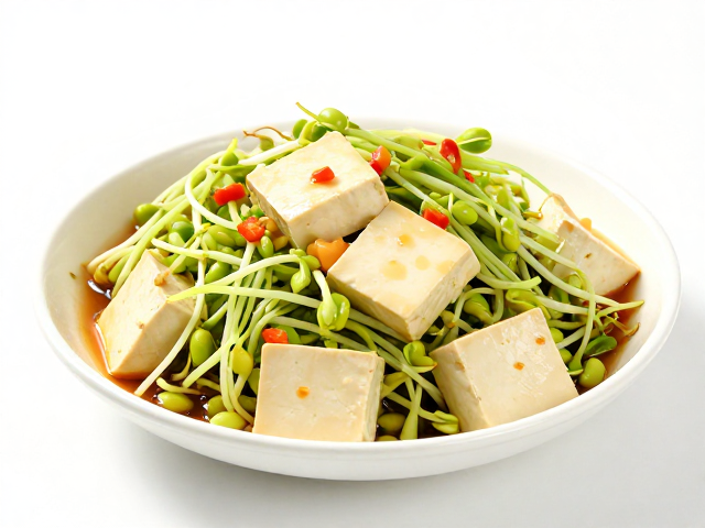 经典低脂川味：水煮豆苗拌嫩豆腐