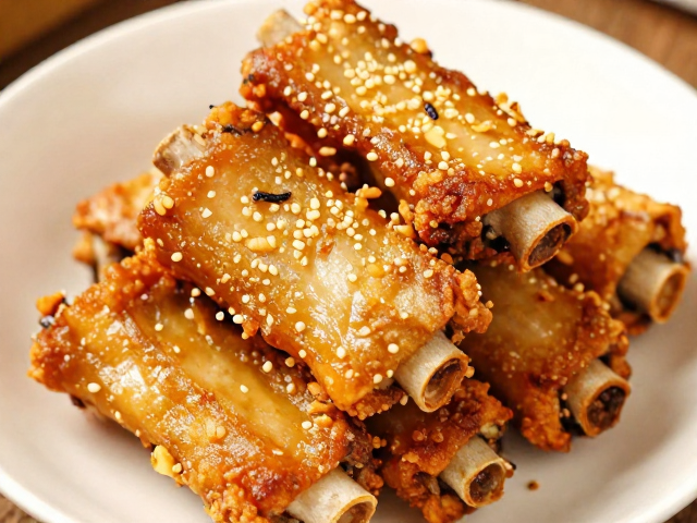 金黄酥脆的蒜香排骨：去腥与挂糊的关键