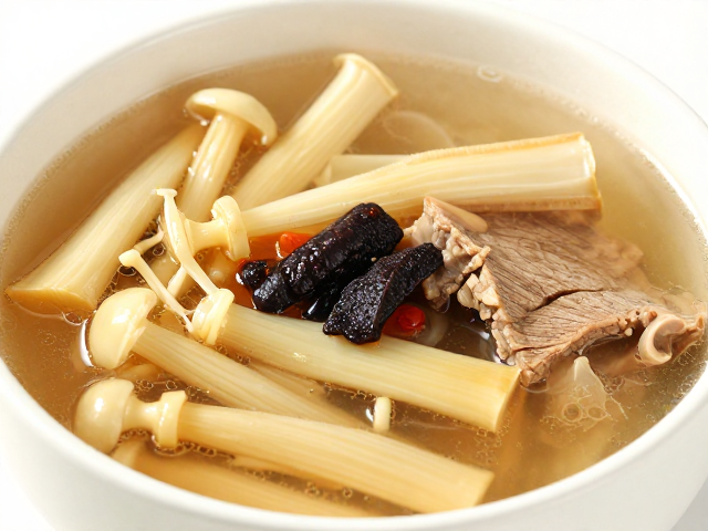 竹荪豆豉牛排汤的核心食材甄选与预处理