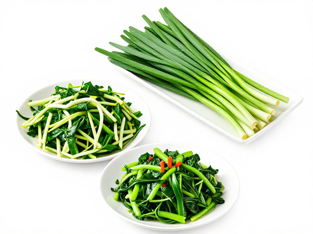 蒜苗炒红薯叶：清脆与软糯的鲜味交响