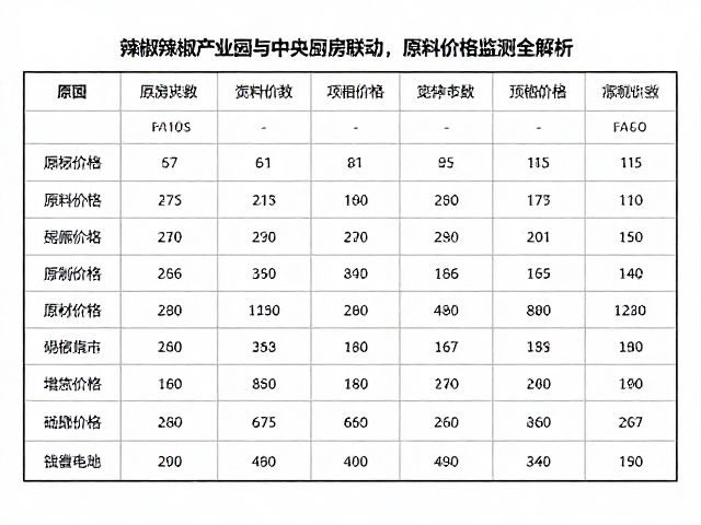 花椒辣椒产业园与中央厨房联动，原料价格监测全解析