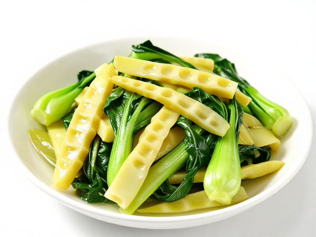 小白菜炒冬笋的清脆搭配