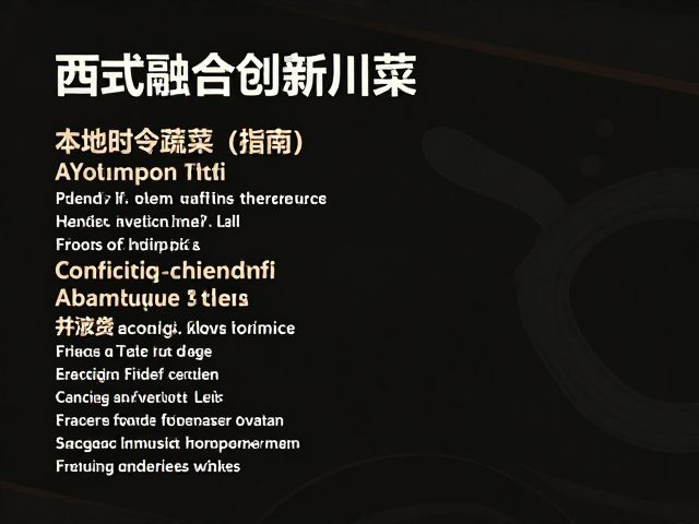 西式融合创新川菜，本地时令蔬菜搭配英文菜名标准化指南
