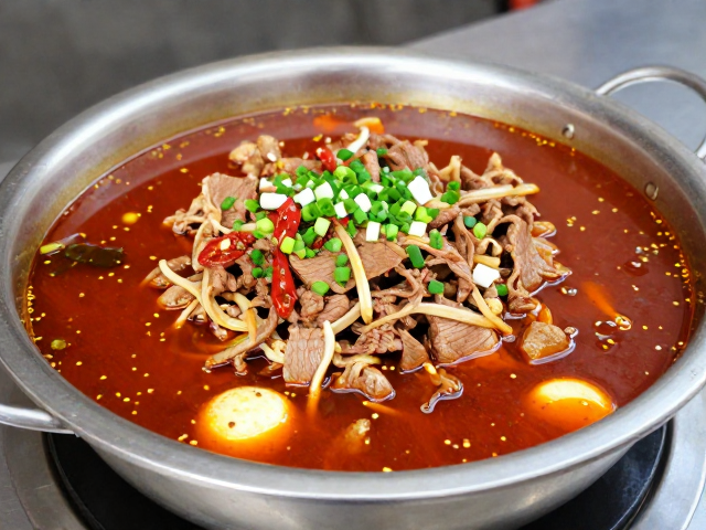 街边摊水煮牛肉讲究火候