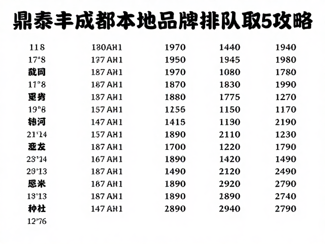 鼎泰丰成都门店分布与高峰时段分析