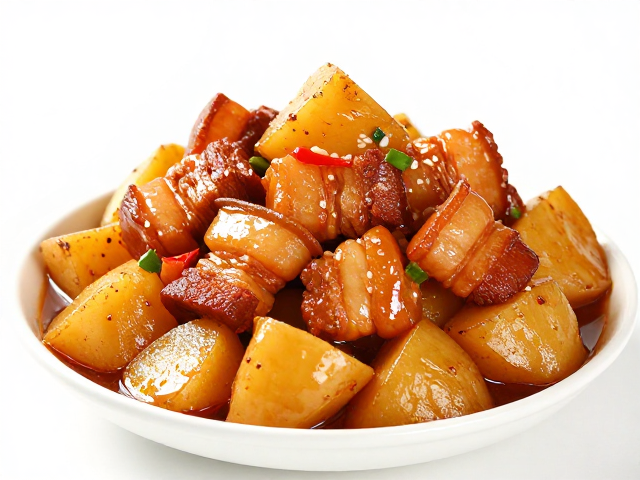 经典红烧肉炖土豆：肥瘦相间的浓郁口感