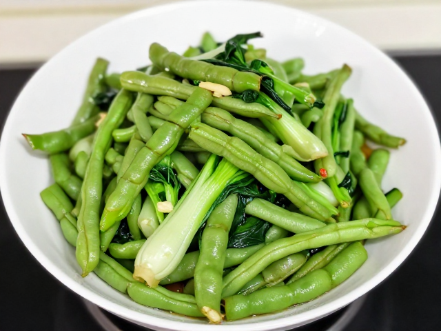 小白菜炒豇豆家常做法，简单快手美味，新手也能零失败