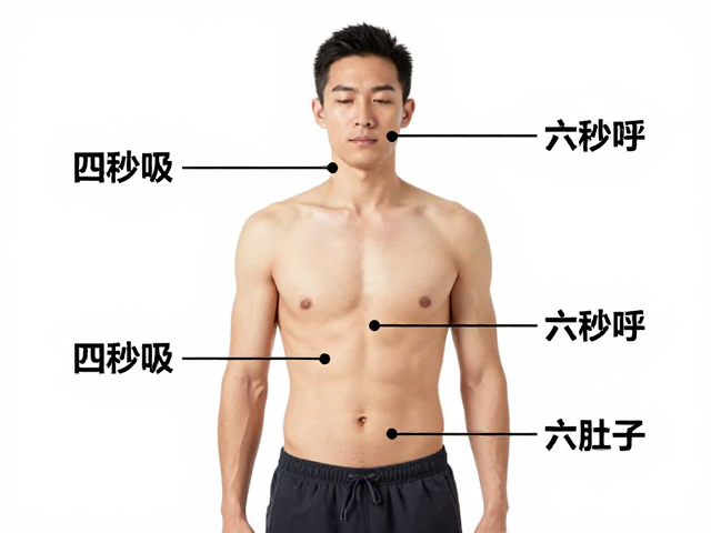 腹式呼吸教程，四秒吸六秒呼，只鼓肚子不放松的正确姿势