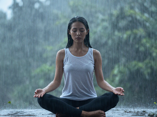 睡前冥想配合自然雨声，快速安抚情绪，改善入睡困难