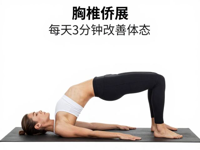 胸椎伸展，桥式纠正日常站姿坐姿，每天3分钟改善体态