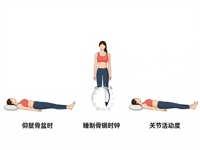动作三:仰卧骨盆时钟,促进关节活动度