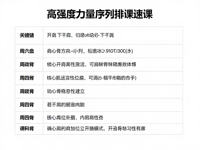 瑜伽老师备课，开肩主题高强度力量序列排课资料