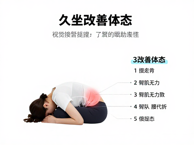 久坐背部紧绷？臀肌无力致腰代偿，3步改善体态