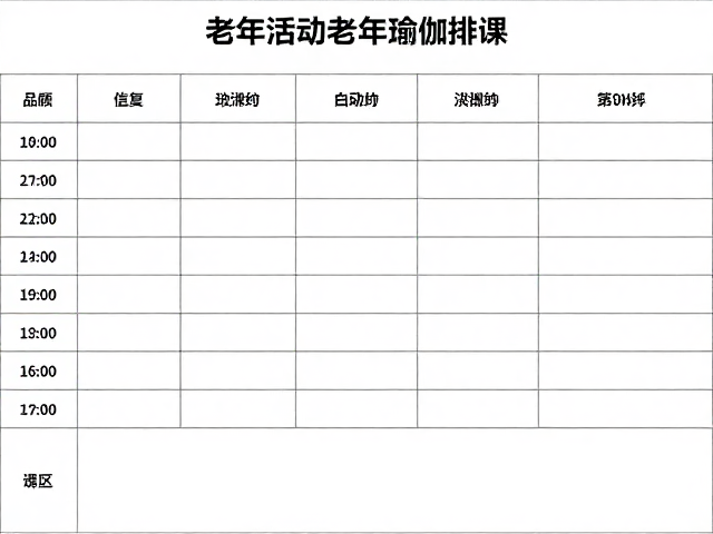社区活动中心老年瑜伽排课，关注血压变化，科学养生