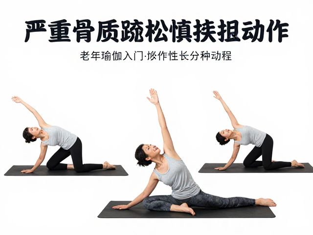 退休人群练老年瑜伽入门，严重骨质疏松慎练扭转动作