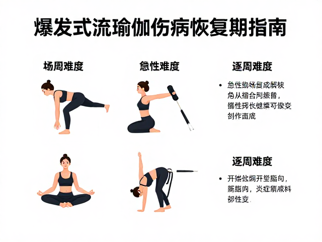 爆发式流瑜伽伤病恢复期指南，逐周增加难度注意事项