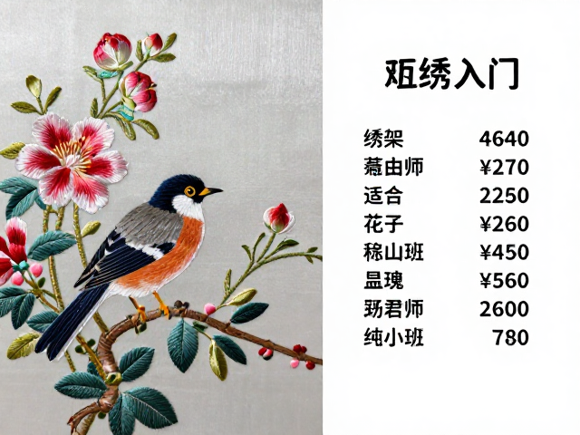 花鸟风景瓯绣入门，小幅绣品价格与绣架选购指南