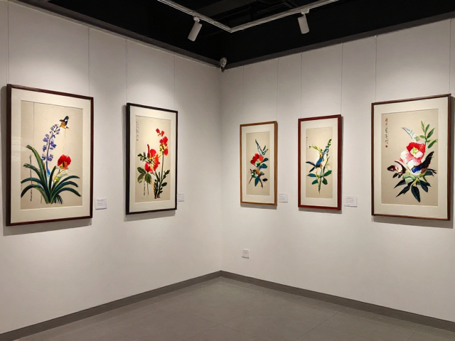 瓯绣艺术馆探秘，花鸟小样临摹与蚕丝彩线精工制作
