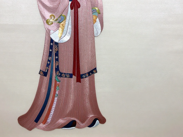 苏绣产区平绣装饰画成品，人物服饰细节解析与选购指南