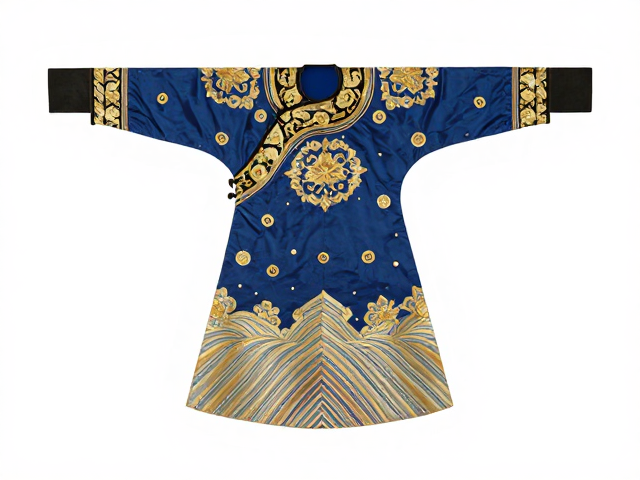 盘金绣戏服纹样赏析，蓝金典雅之美，传承非遗工艺文化