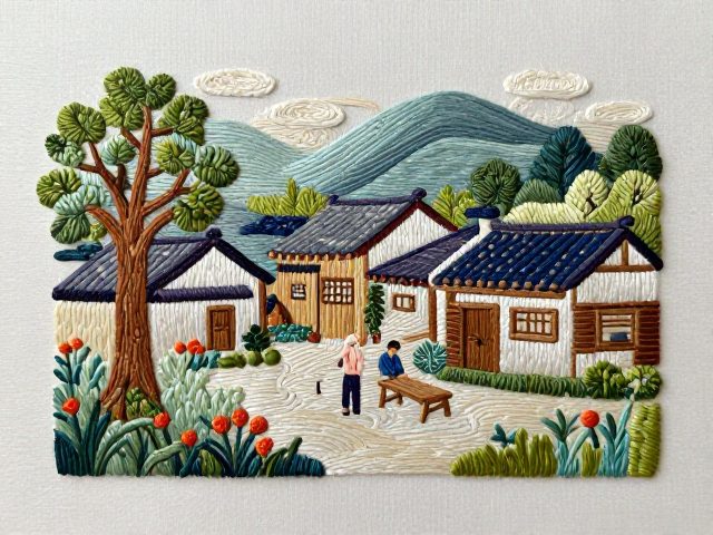 乡村非遗工坊补绣装饰画成品，层次立体美学，点亮家居格调